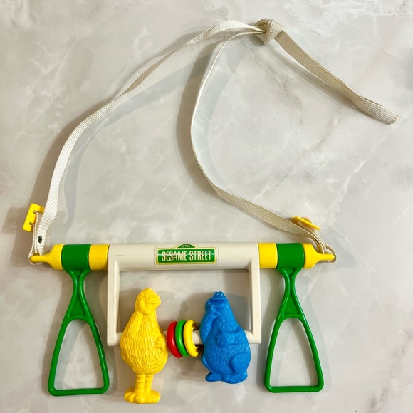 Vintage Sesame Street Baby Crib Toy Big Bird, Cookie Monster - Picture 3 of 5